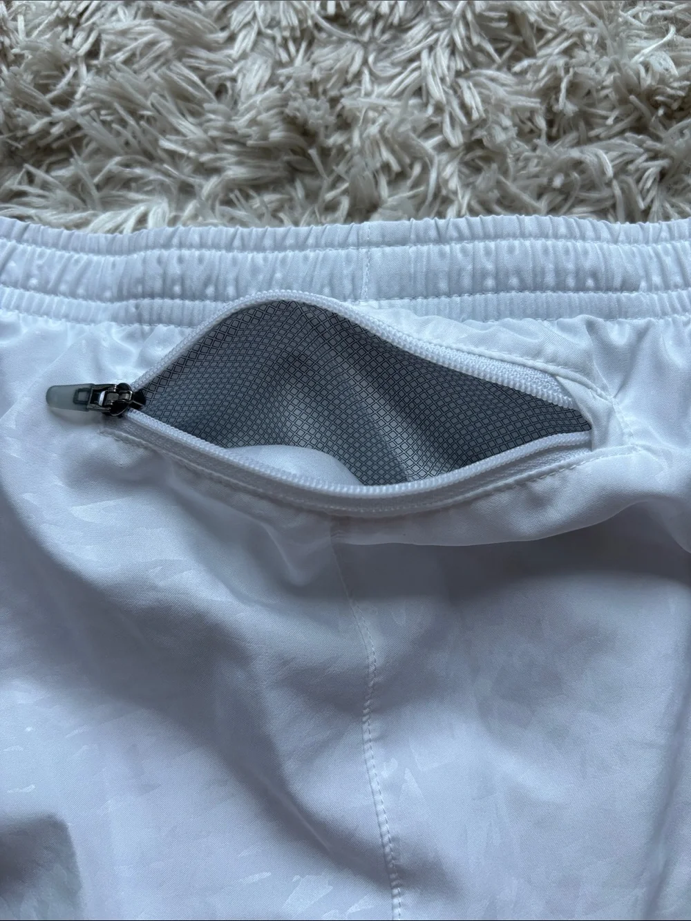 NWOT Nike Women’s White Athletic Running Shorts with Gray Swoosh XS